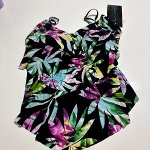 Aqua Green Tropical Print Bikini